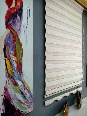 Oturma Odası - Bambu Zebra 2021 Sezonu Krem Renk A Kalite Bambu Zebra Perde- Krem