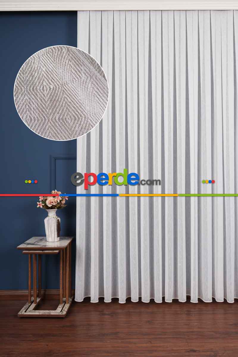 Balık Sırtı Düz Tül Perde - Premium Seri - Ütü İstemez