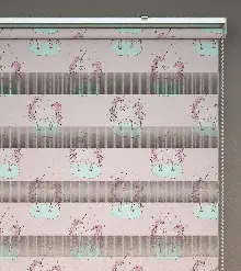 Unicorn Desenli Baskılı Zebra Perde- Çok Renkli