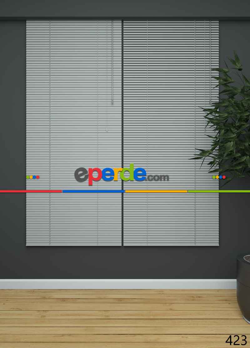 Mutfak - 1. Kalite Gri- Alüminyum Jaluzi Perde - 25mm Kalınlığında