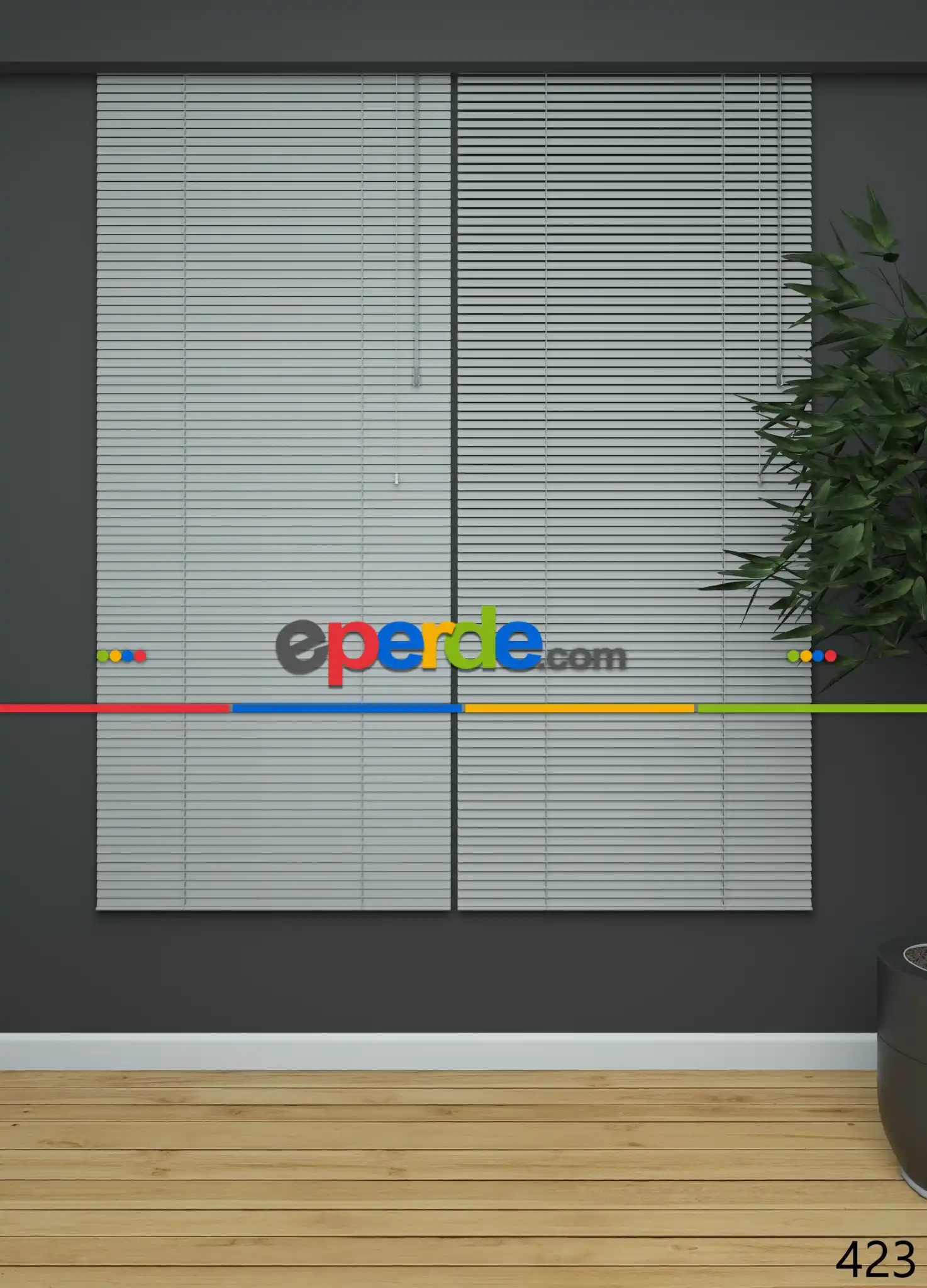 Gri- Alüminyum Jaluzi Perde - 25mm Kalınlığında