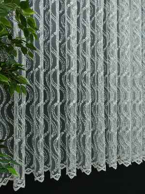 Mutfak Tülü Perdesi İşlemeli Güpürlü- Ekru