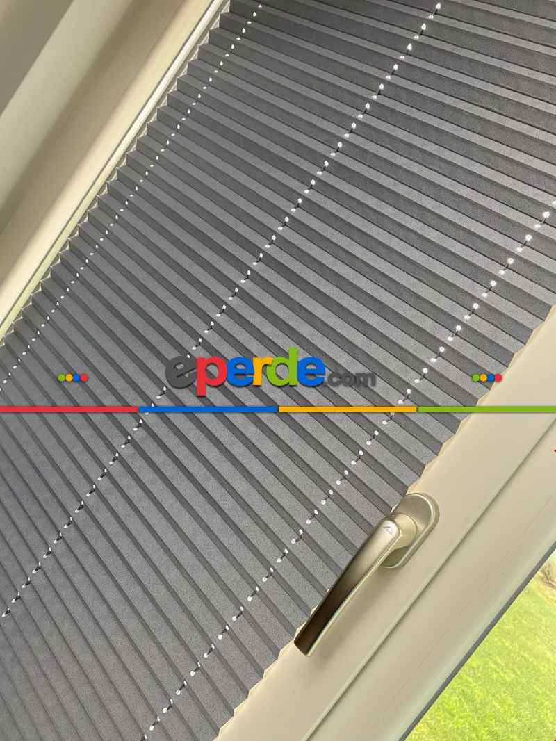 Plisel Perde, Gri Blackout Serisi Cam Balkon Perdesi 1. Kalite Matkapsız Montaj Yaylı Sistem