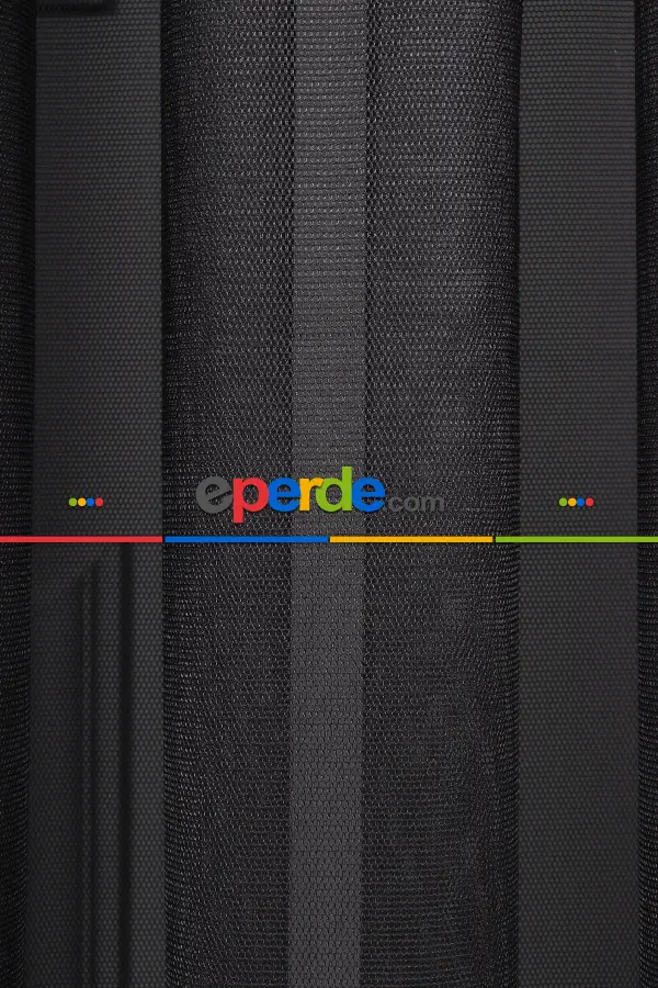 Salon Tül - Siyah Grek Tül Perde Petek Zemin