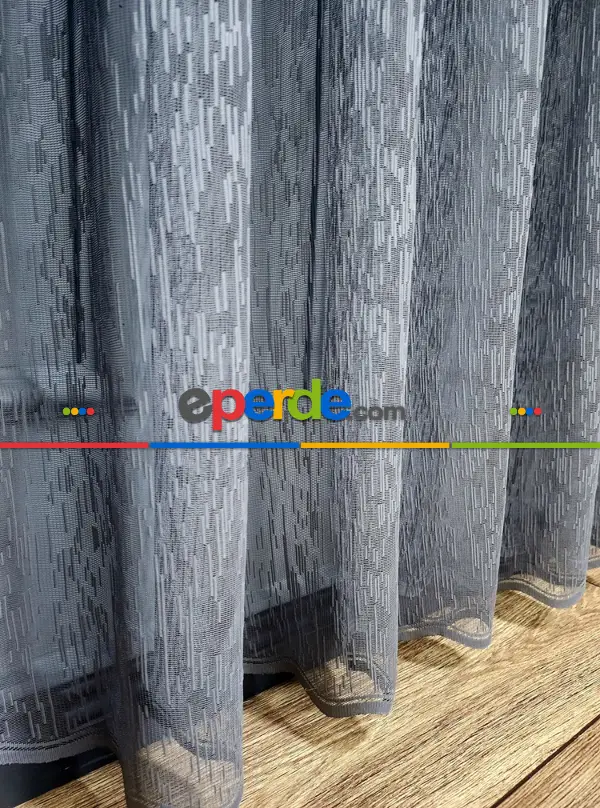 Yağmur Sade Düz Antrasit Gri Renkli Ütü İstemez Tül Perde