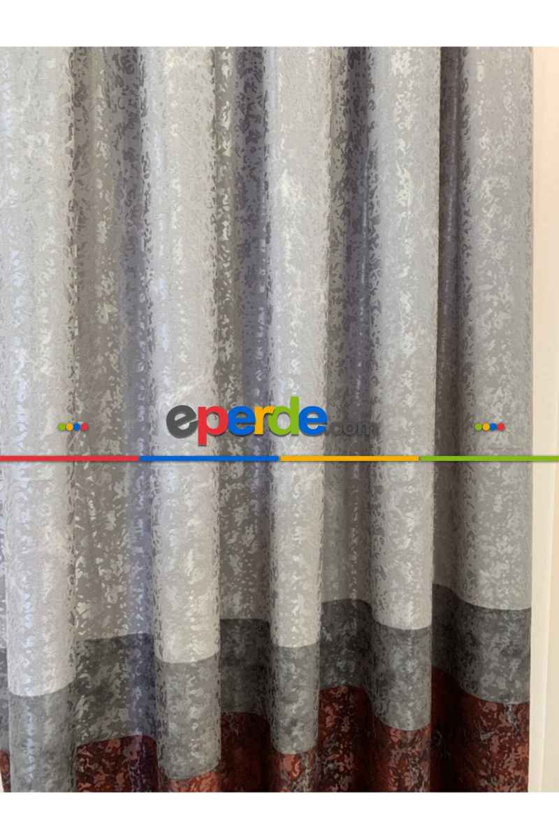 Fon Perde Brillant Flrorus Tasarım Model Renk Yeni Siya Gri Antrasit Fon Perde