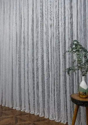 Spor Desen Örme Düz Tül Perde Pa7034 - Kurşunlu Tül