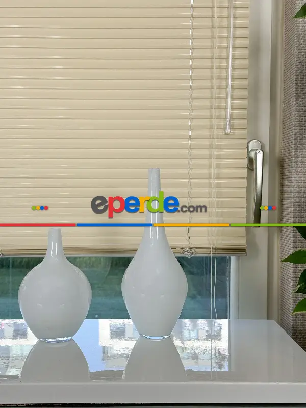 Krem Alüminyum Jaluzi Perde - 25mm