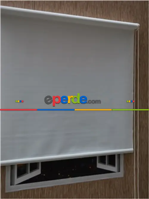 Yıkanabilir İthal Stor Perde Beyaz- Beyaz