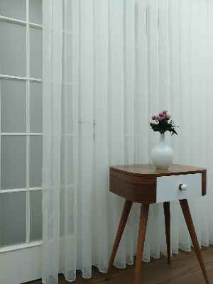 Mutfak Tül Perde - Mutfak Perdesi- Ekru