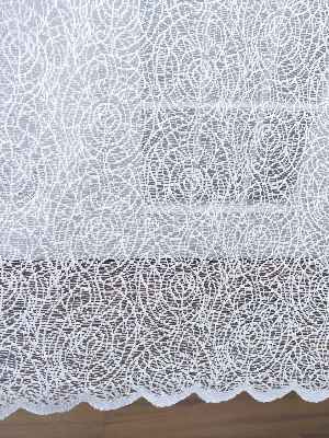 Örme Örümcek Ağı Desenli Tül Perde Ekru