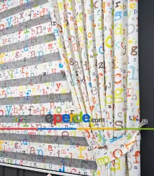 Harf Baskılı Zebra Perdeler