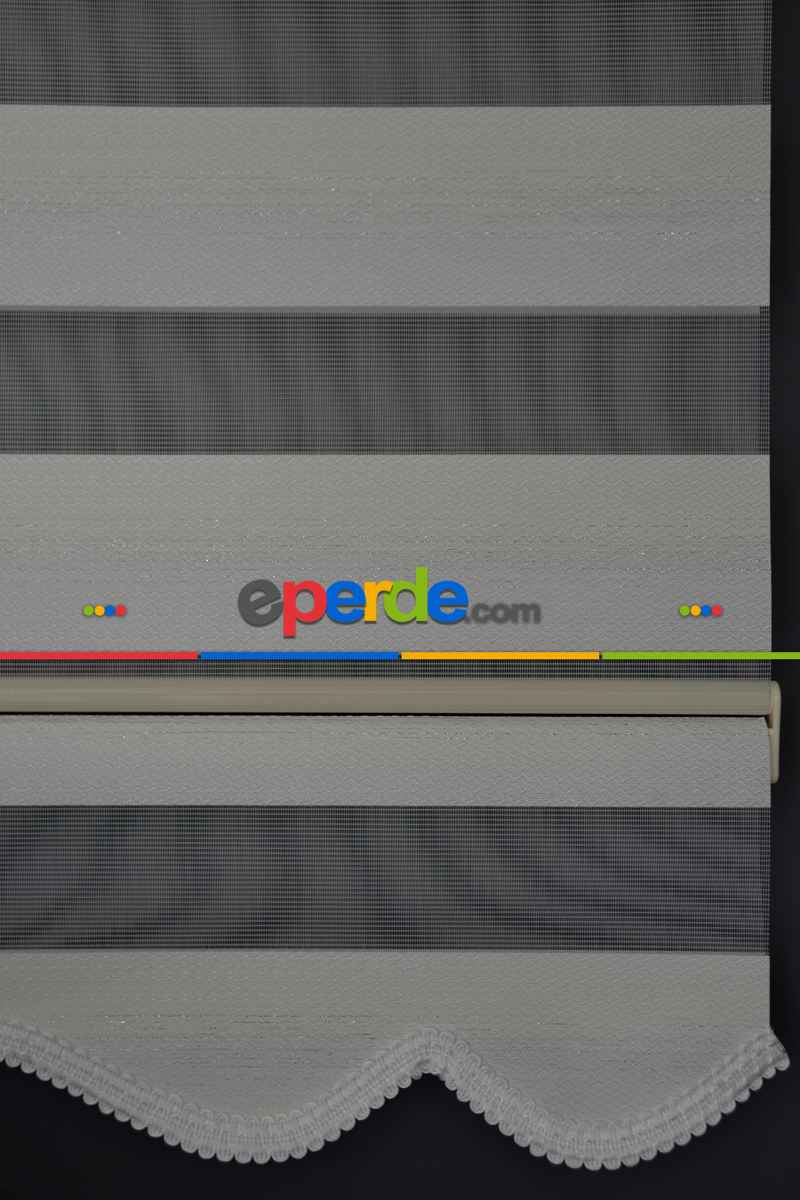 Halim Perdesan Zn-20 Beyaz & Ekru Renk Etekli Veya Eteksiz Zebra Stor Perde
