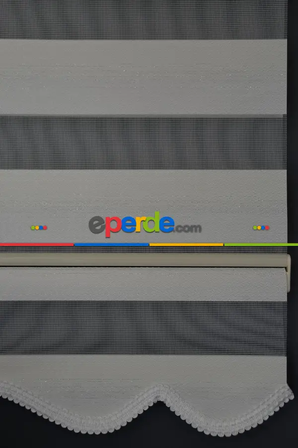 Halim Perdesan Zn-20 Beyaz & Ekru Renk Etekli Veya Eteksiz Zebra Stor Perde