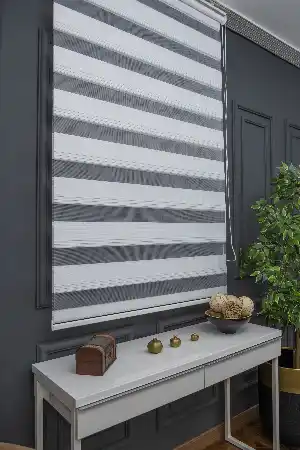 Zebra Perde - Geçişli Mikro Pileli Zebra Perde