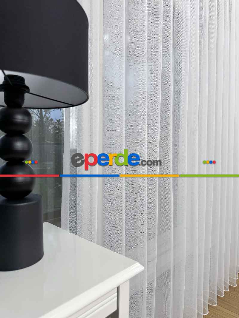 Salon - Ekru Grek Düz Tül Perde, Ütü İstemeyen Tül