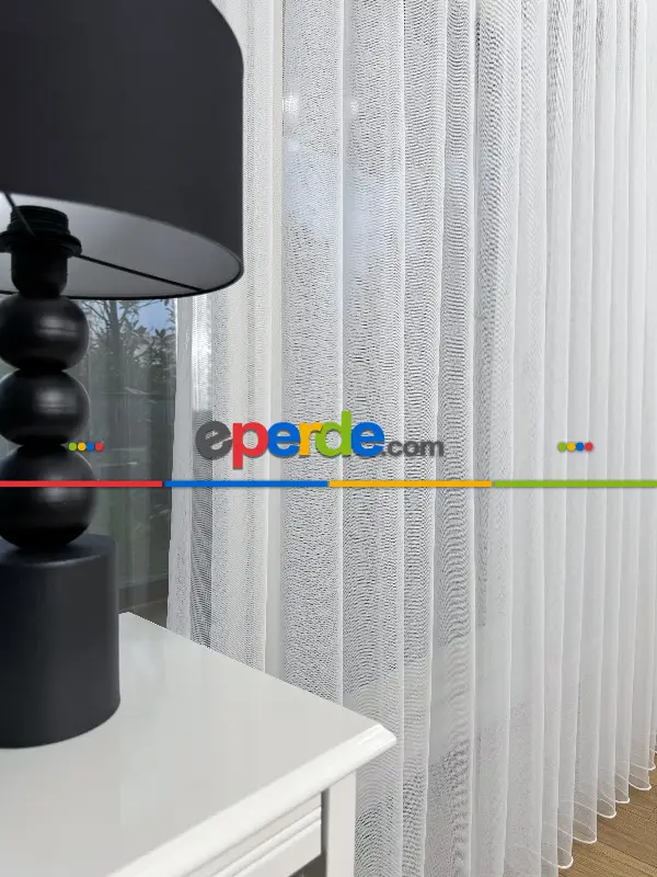 Salon - Ekru Grek Düz Tül Perde, Ütü İstemeyen Tül