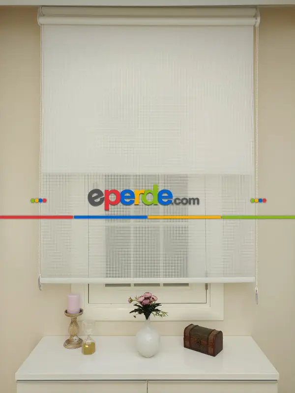 Salon - Tül Stor Wicker - Çiftli Sistem Tül Stor Perde