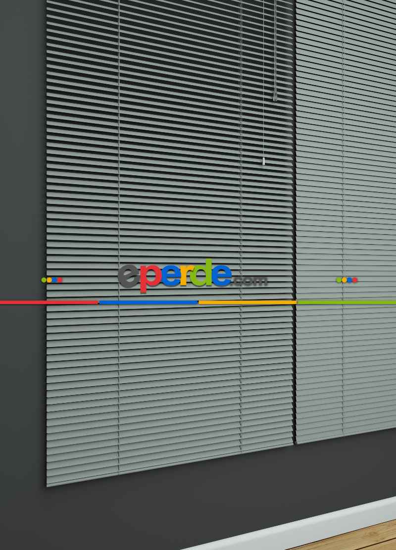 Mutfak - 1. Kalite Gri-füme - Alüminyum Jaluzi Perde - 25mm Kalınlığında