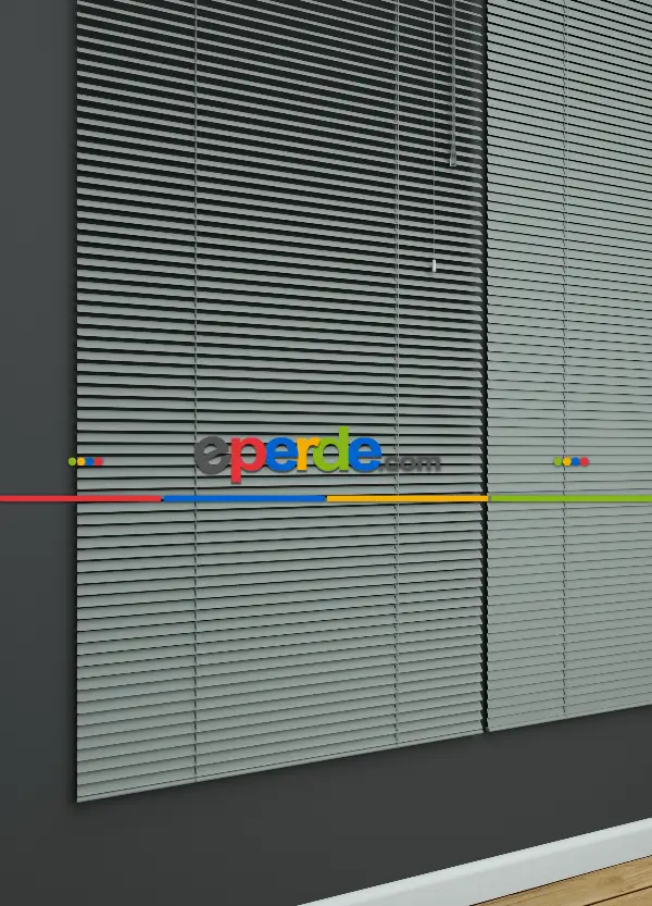 Mutfak - 1. Kalite Gri-füme - Alüminyum Jaluzi Perde - 25mm Kalınlığında