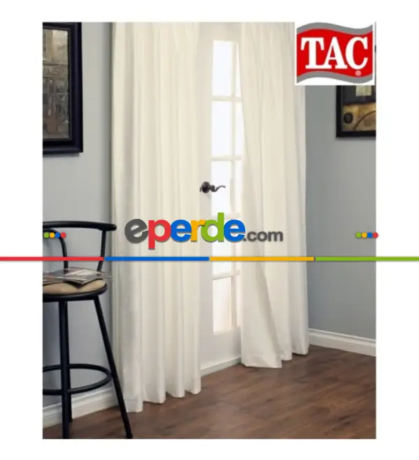 Salon - Güneşlik Perde - Taç Güneşlik - Krem Ve Beyaz