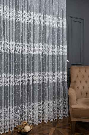 Brode Yoğun İşlemeli Tül Perde Çok Dökümlü - Ütü İstemez - İtinalı Dikiş