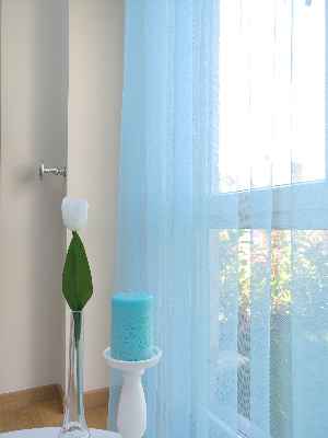 Erkek Çocuk Odası Tül Perde- Mavi Açık - Kurşunlu Tül