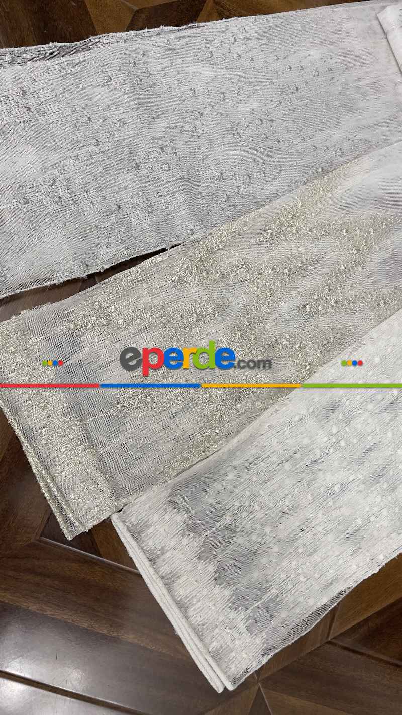 Salon - Premium Seri Trend Perde Modelleri 2023-kabartma Atlas İplikle Nakışlı İşleme Tül Perde 01