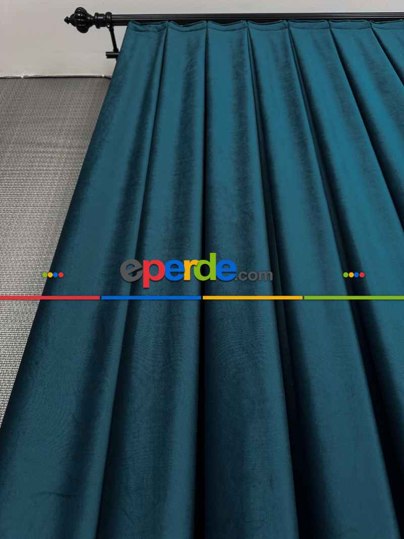 Petrol Yeşili İthal Kadife Fon Perde, Premium Kalite Serisi Kadife Fon Perde