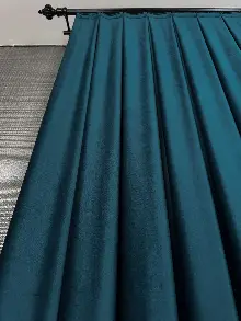 Yatak Odası - Petrol Yeşili İthal Kadife Fon Perde, Premium Kalite Serisi Kadife Fon Perde