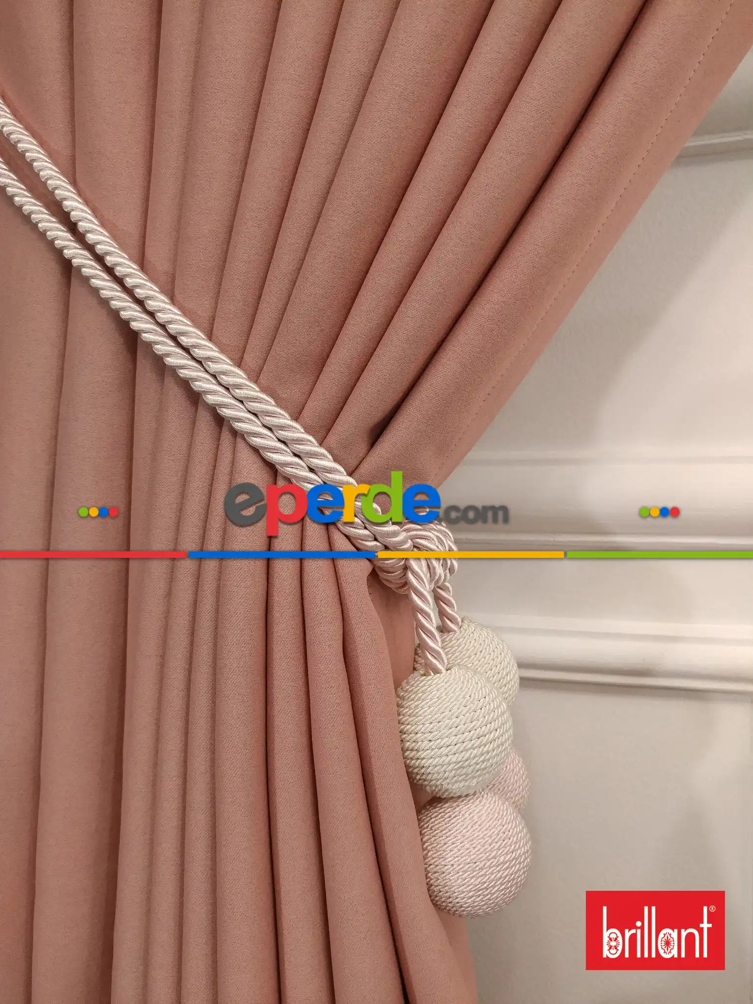 Yatak Odası - Brillant Karartma Blackout Açık Gül Kurusu Renk Fon Perde- Gül Kurusu