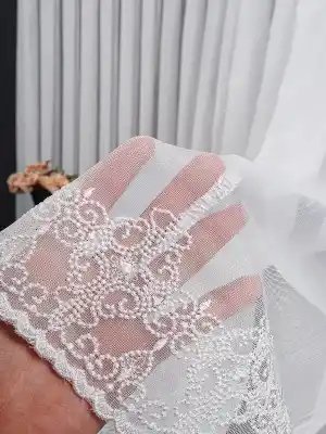 Etek Ucu Nakış İşlemeli Tül Perde