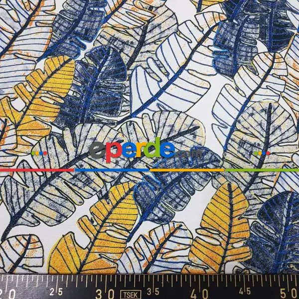 Yatak Odası - Yaprak Desenli Fon Perde Evm737 Kumaşı Kalındır Duck Bezi Değildir- Siyah-Mavi-Gri-Füme-Antrasit-Sarı-Beyaz