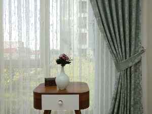 Patinedesenli Mint - Katyonik Jakar Fon Perde- Mint