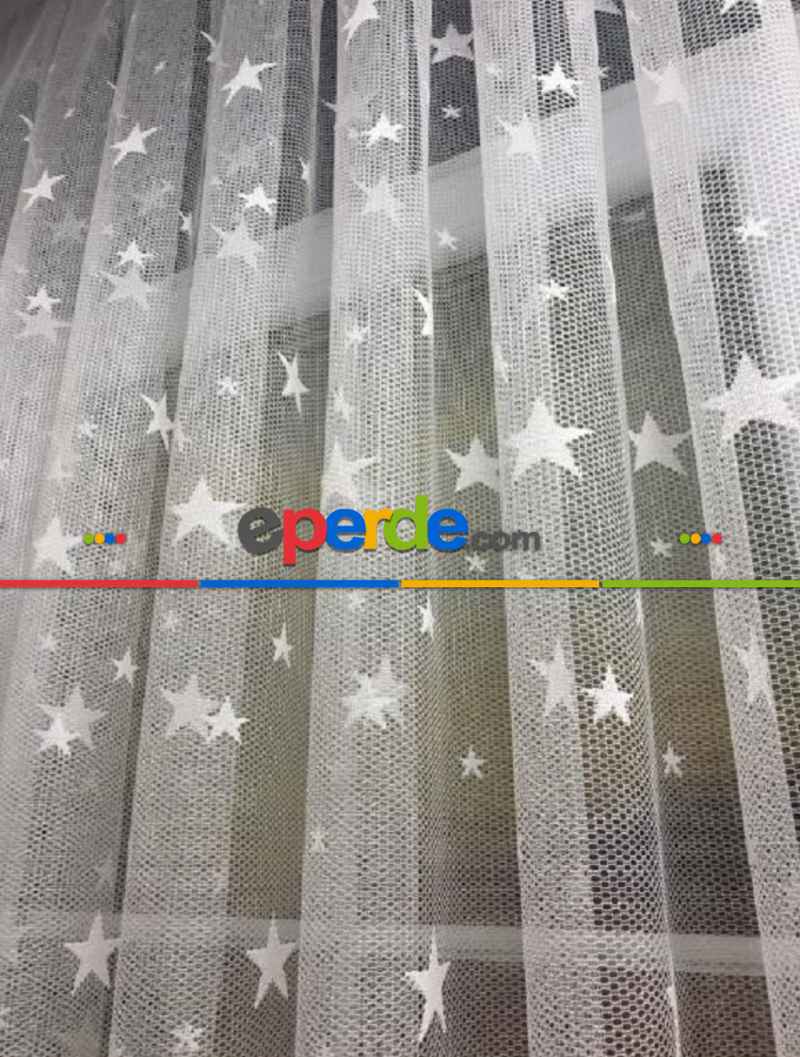 Yıldız Desenli Örme Tül, Çocuk Odası Tülü