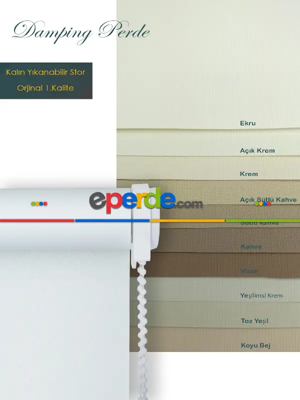 Yatak Odası Stor Perde - Düz Stor Perde Krem - Kahve - Bej - Vizon Toprak Tonları- Krem-bej-krem Açık-açık Yeşil-vizon Rengi-ekru-kahve-sütlü Kahve-kum Beji