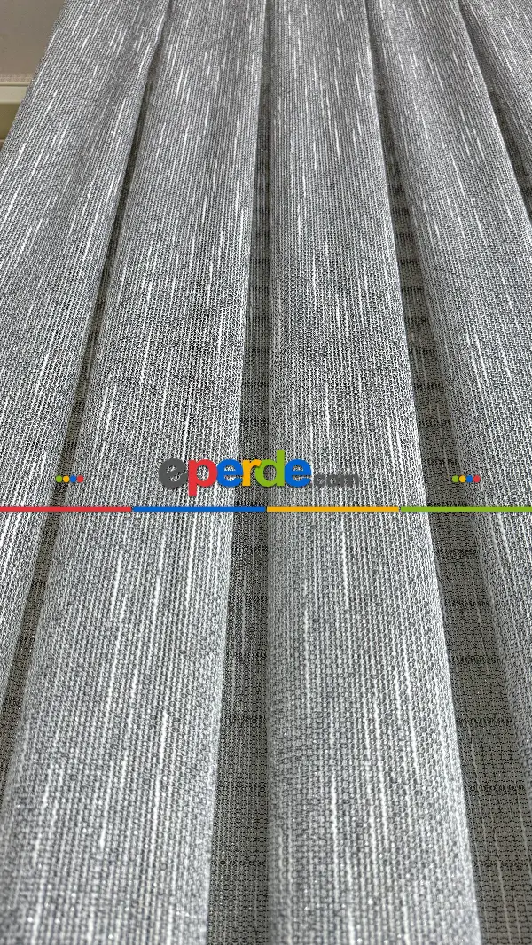 Mutfak Gri Şantuk Keten Tül Perde - Hafif Gümüş Simli - Ağır Gramajlı Premium