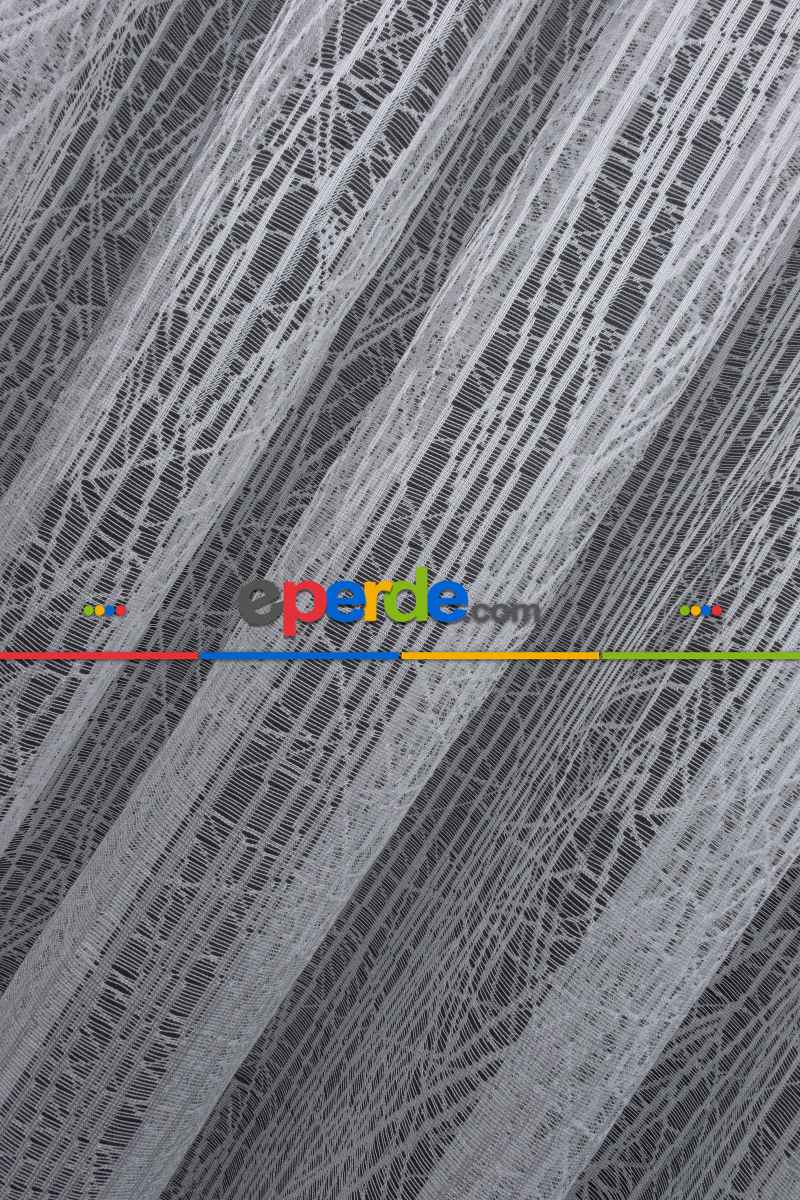 Örme Tül Perde - Spor Desenli - Cam Kırık Desenli