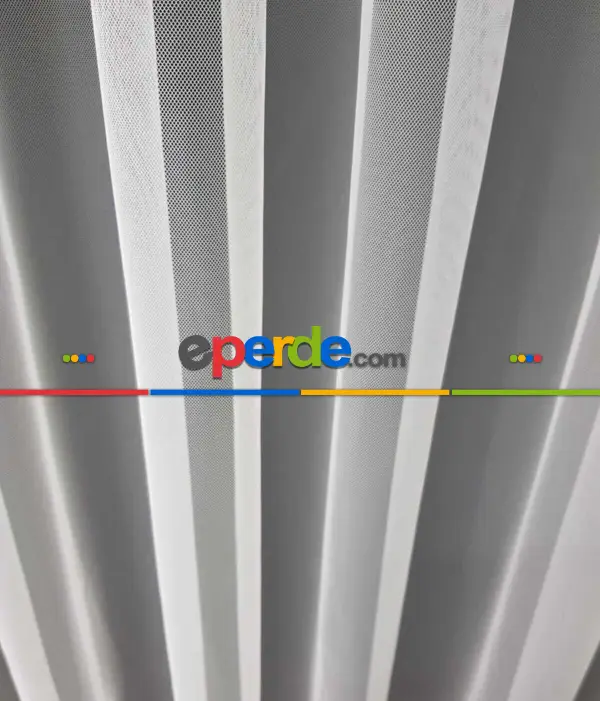 Grek Tül Perde - Petek Zemin - Kırık Beyaz- Ekru - Kurşunlu Tül - Ütü İstemez