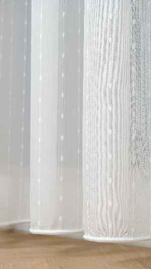 Nokta Tasarım Dokulu Zarif Çizgili Tül Perde Mars