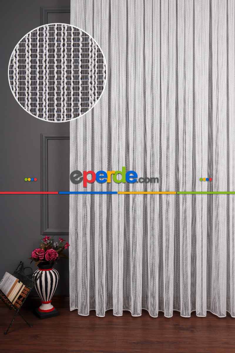 Yatak Odası - Makarna Çizgili Armür Tül Perde Akdz 1070