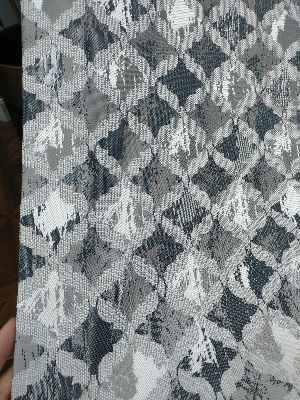 Gri Desenli Jakar Fon Perde (180)- Füme