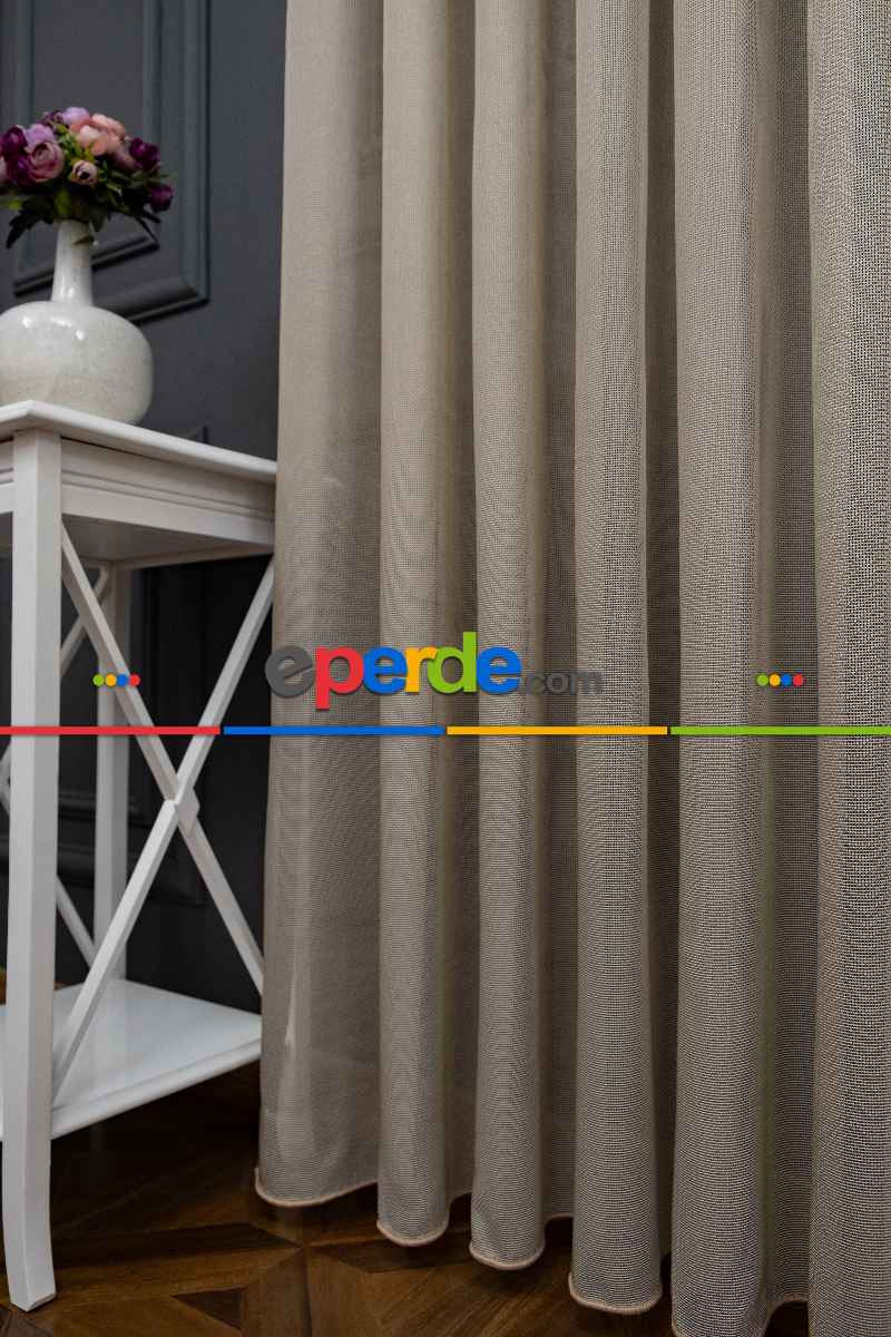 Genç Odası - Vizon Renkli Kedi Tırmalamalarına Dayanaklı Tül Perde