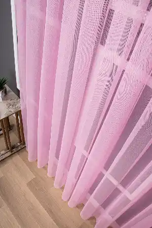 Grek Pembe Renk Düz Tül Perde Pa 7068 - Kurşunlu Tül