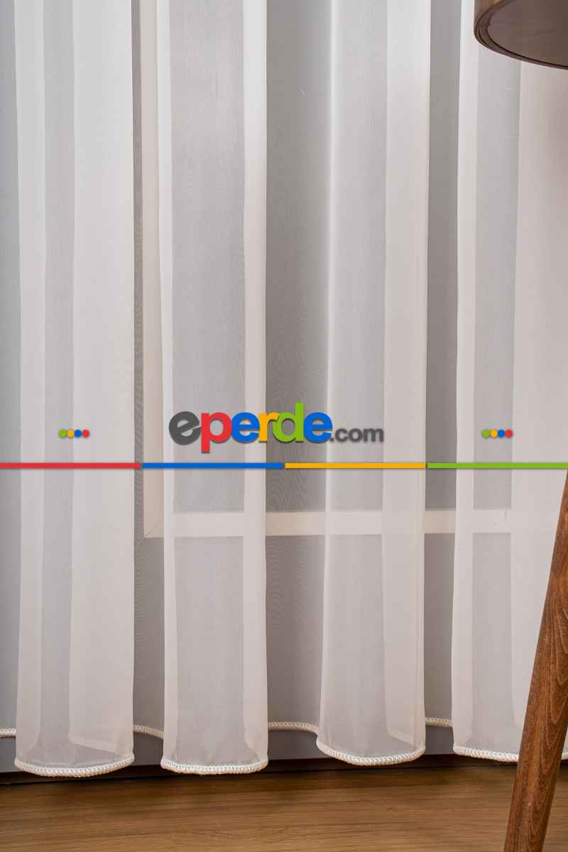 Yatak Odası - Zümrüt Düz Tül Perde (ekru Renk)- Ekru