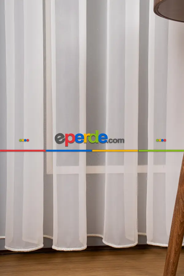 Mutfak - Zümrüt Düz Tül Perde (ekru Renk)- Ekru