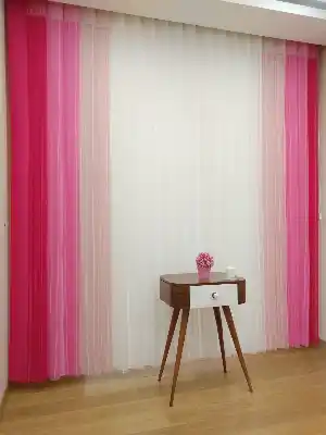 1. Kalite Çizgili Tül Dikey Zebra Perde - Ft-20 Fuşya , Ft-19 Pembe ,ft-05 Pudra , Ft-02 Ekru- Pembe-krem Açık-fuşya