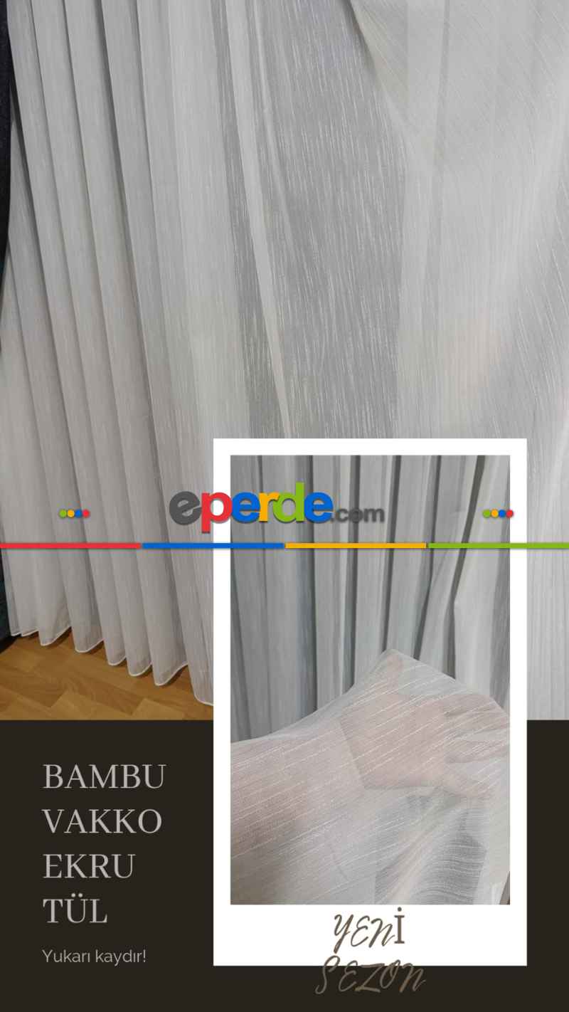 Lüx Bambu Vakko Şantuk Gramajlı Eteği Kurşunlu Ekru Tül