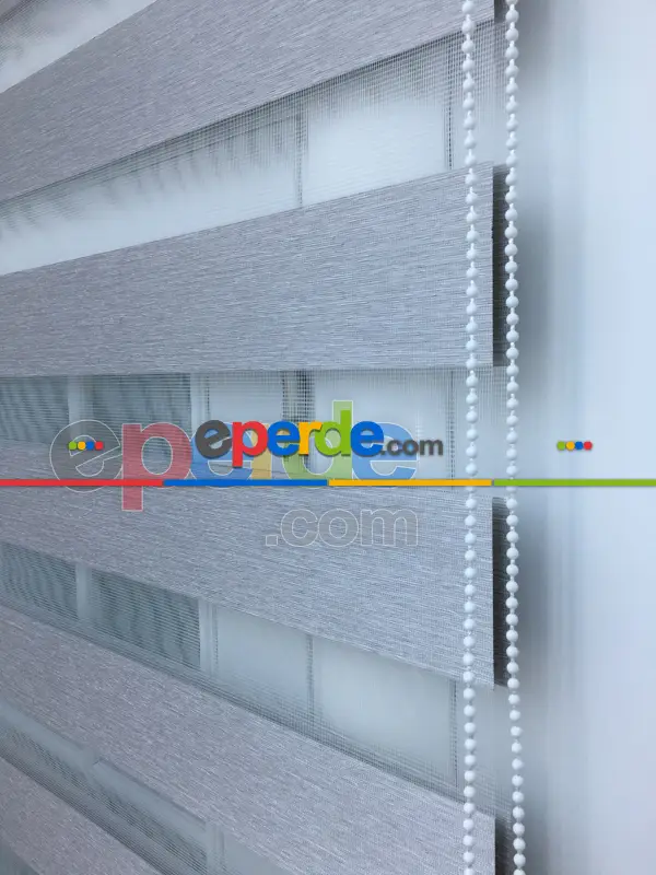 Salon Zebra - New Gri Düz Bambu Zebra Perde- Gri-Füme-Antrasit