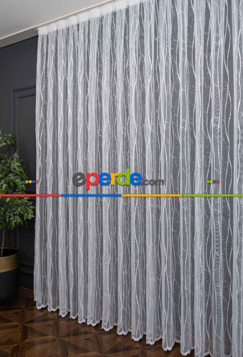 Salon Tül - Taç Es Ütü İstemez Tül Sade S Model Spor Tasarım Model Tül